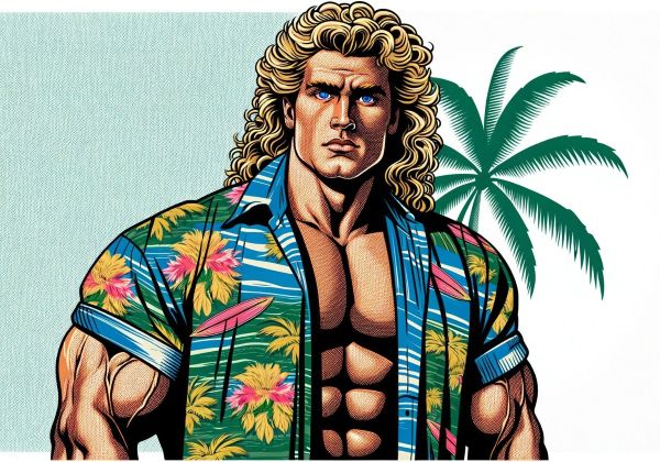 Mafia Hairdresser Character Smokey in Miami Vice hawaii shirt